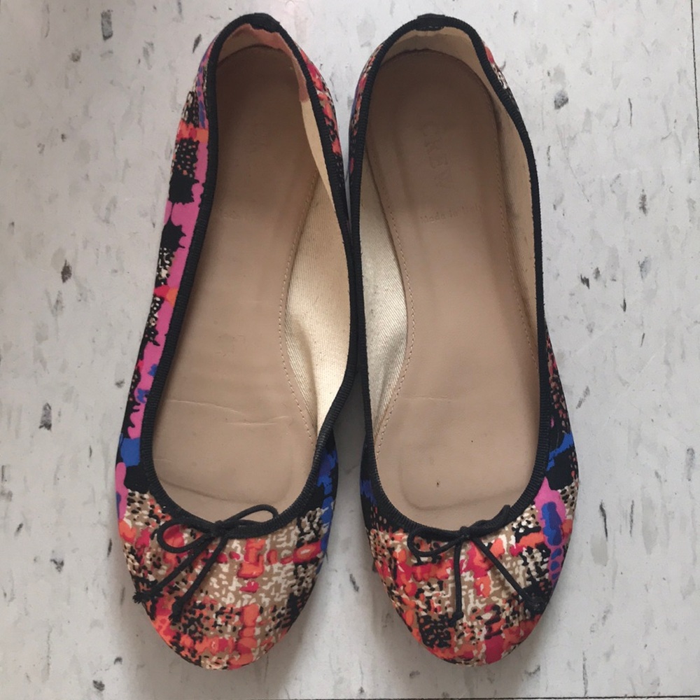 J.Crew Multi Coloured Tweed Pattern Ballet Flats Size 8
